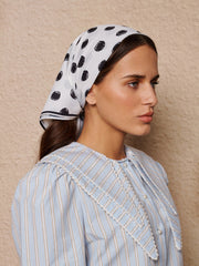 Illume Spot Headscarf Black Spot, Ivory / Z