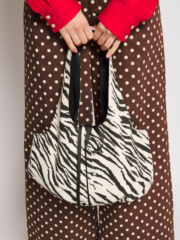 Nuit Zebra Bow Bag Black & White / Z