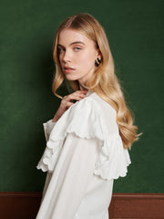 Hazel Scallop Blouse Pearl White / Z