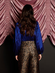 Marylin Taffeta Bow Blouse Royal Blue / Z