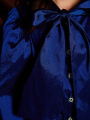 Marylin Taffeta Bow Blouse Royal Blue / Z