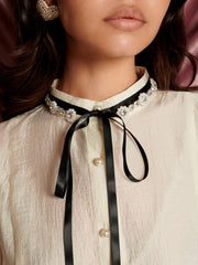 Encore Trim Blouse Pearl Ivory / Z