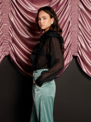 Kelly Ruffle Blouse Coal Black / Z