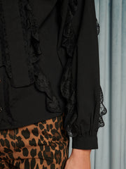 Lullaby Lace Trim Blouse Coal Black / Z