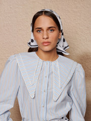 Dawn Stripe Double Collar Shirt Light Blue / Z