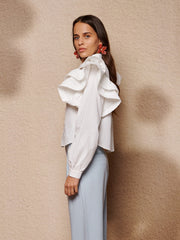Afterglow Ruffle Blouse Pearled White / Z