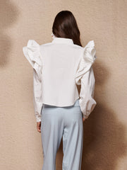 Afterglow Ruffle Blouse Pearled White / Z