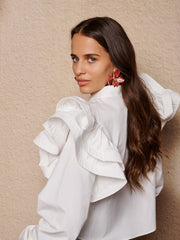 Afterglow Ruffle Blouse Pearled White / Z