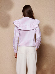 Solene Stripe Ruffle Blouse Baby Pink / Z