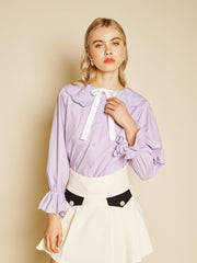 Dahlia Embroidered Blouse Pastel Lilac / Z