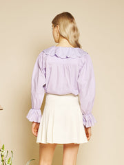 Dahlia Embroidered Blouse Pastel Lilac / Z
