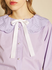 Dahlia Embroidered Blouse Pastel Lilac / Z