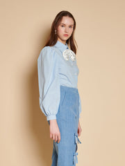 Vera Bow Tie Blouse Baby Blue / Z