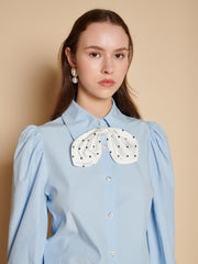 Vera Bow Tie Blouse Baby Blue / Z