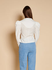 Ebba Trim Blouse Ivory Cream / Z