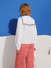 Cleo Collar Tie Blouse White / Z