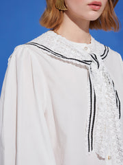 Cleo Collar Tie Blouse White / Z