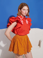 Apricot Sky Trim Top Red / Z