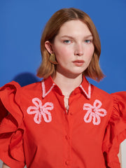 Apricot Sky Trim Top Red / Z