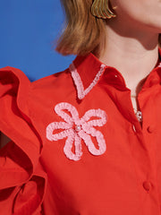 Apricot Sky Trim Top Red / Z