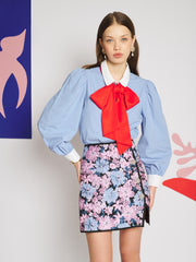 Ciel Bow Blouse Cornflower Blue / Z