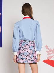 Ciel Bow Blouse Cornflower Blue / Z