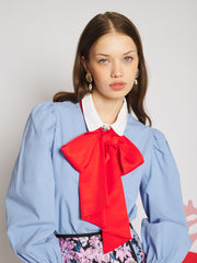 Ciel Bow Blouse Cornflower Blue / Z