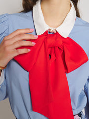 Ciel Bow Blouse Cornflower Blue / Z