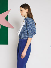 Celeste Check Blouse Grey Blue / Z