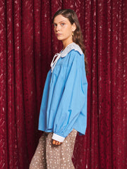 Azurite Collar Blouse School Blue / Z