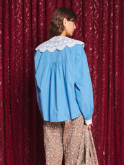 Azurite Collar Blouse School Blue / Z