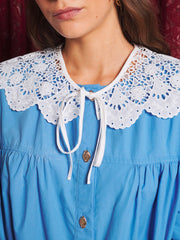 Azurite Collar Blouse School Blue / Z