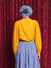 Aura Lace Bow Blouse Mustard Yellow / Z