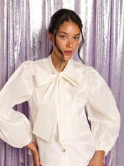 Bianca Bow Blouse Pearl Ivory / Z