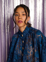 Veronica Lace Blouse Royal Blue / Z