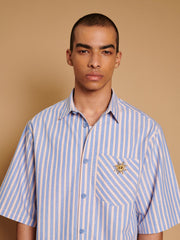 Verano Boxy Striped Shirt Orange, Blue / Z