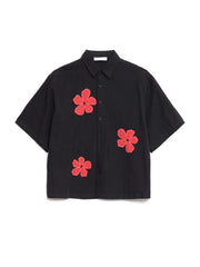 Camelia Applique Boxy シャツ