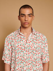 Cerise Mini Print Shirt Red, Green, White / Z