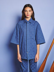 Cabin Embossed Denim Boxy シャツ