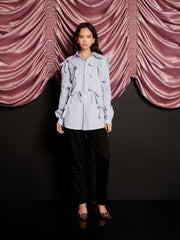 Jules Check Bows Shirt Oxford Blue / Z