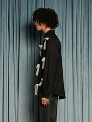 Gibson Lace Bow Shirt Coal Black / Z