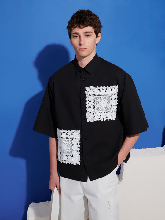 Galene Crochet Trim Shirt Black / Z