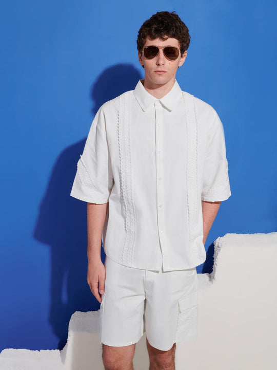 Chalk Crochet Trim Shirt White / Z
