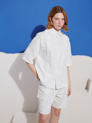 Chalk Crochet Trim Shirt White / Z