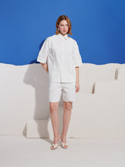 Chalk Crochet Trim Shirt White / Z