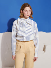 Hydra Stripe Bow Shirt White / Z