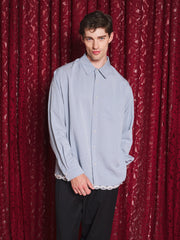 Lacerta Lace Trim Shirt Baby Blue / Z