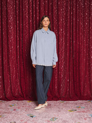 Lacerta Lace Trim Shirt Baby Blue / Z