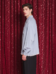 Lacerta Lace Trim Shirt Baby Blue / Z