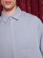 Lacerta Lace Trim Shirt Baby Blue / Z